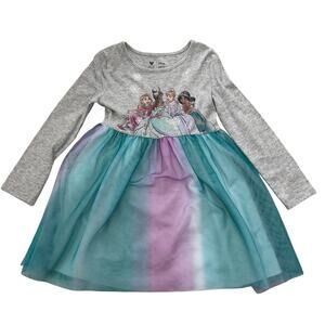 Disney Princess Long Sleeve Tutu Dress Cinderella Jasmine Tiana Rapunzel Girl 4